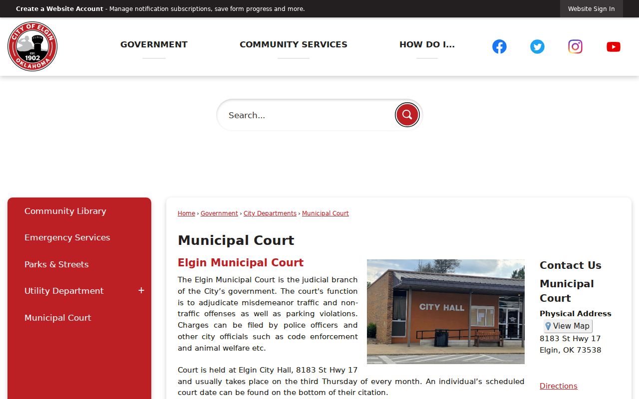 Comanche County city court warrant Elgin Municipal Court