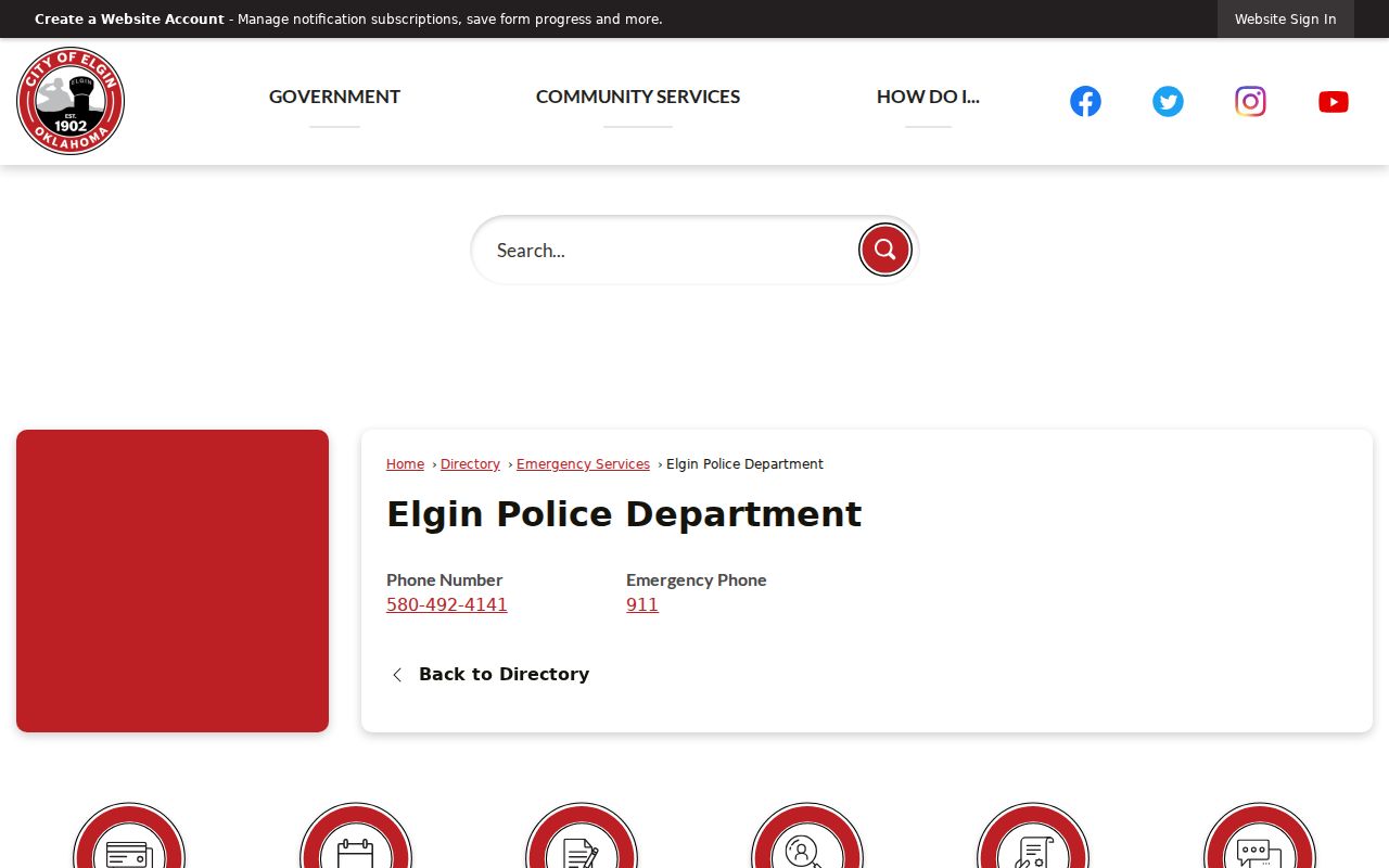 Elgin warrant records police contact directory